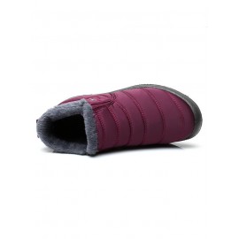 Unisex Waterproof Fur Lined Flat Heel Snow Boots