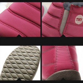 Unisex Waterproof Fur Lined Flat Heel Snow Boots