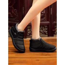 Unisex Waterproof Fur Lined Flat Heel Snow Boots