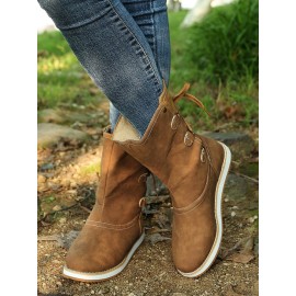 Casual Leopard Snake Print Lace-up Print Boots