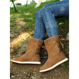 Casual Leopard Snake Print Lace-up Print Boots