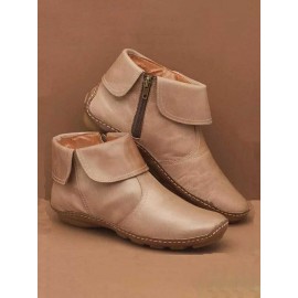 Women Casual Plain All Season Commuting Closed Toe PU Vintage Style Rubber Classic Boots Boots