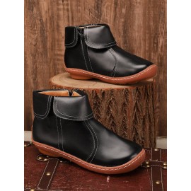 Women Casual Plain All Season Commuting Closed Toe PU Vintage Style Rubber Classic Boots Boots