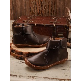 Women Casual Plain All Season Commuting Closed Toe PU Vintage Style Rubber Classic Boots Boots