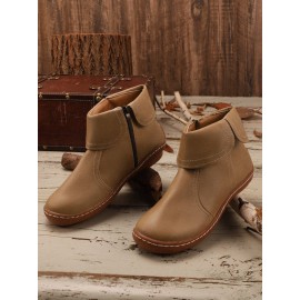 Women Casual Plain All Season Commuting Closed Toe PU Vintage Style Rubber Classic Boots Boots