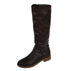 Vintage Soft Sole Comfortable Block Heel Tall Boots Rider Boots