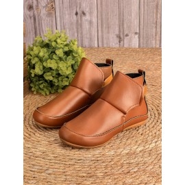 Women Casual Green Daily Adjustable Soft Leather Booties