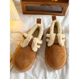 Casual Plain Slip On Flat Heel Snow Boots