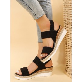 Women Double Band Slingback Espadrille Sole Sandals