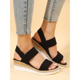 Women Double Band Slingback Espadrille Sole Sandals