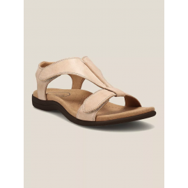 Retro Solid Color Casual Velcro Portable Sandals