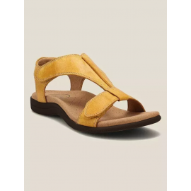 Retro Solid Color Casual Velcro Portable Sandals