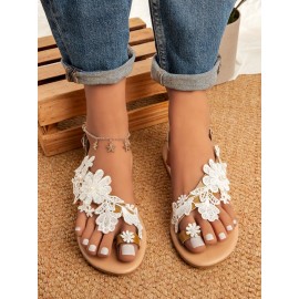 Women's Lace Romantic Flower Decorative Summer Wedding Sandals