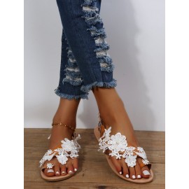 Women's Lace Romantic Flower Decorative Summer Wedding Sandals
