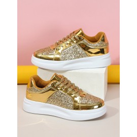 Street Plain Non-Slip Lace-Up Flat Heel Skate Shoes Split Joint