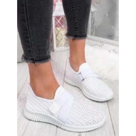 Rhinestone Flyknit Breathable Upper Sneakers
