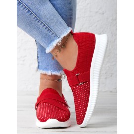 Rhinestone Flyknit Breathable Upper Sneakers