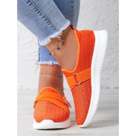 Rhinestone Flyknit Breathable Upper Sneakers