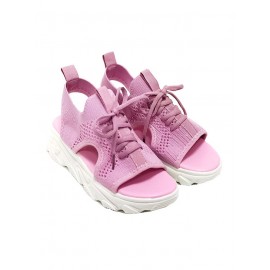 Breathable Hollow Out Lace Up Front Slip On Sports Sandals