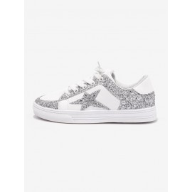 Silver Glitter Star Sneakers