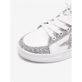 Silver Glitter Star Sneakers