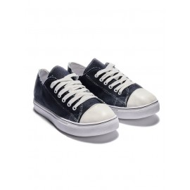 Women Breathable Flat Heel Canvas Lace-Up Shallow Shoes Casual EVA Canvas Shoes