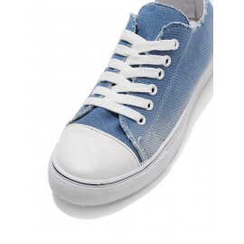 Women Breathable Flat Heel Canvas Lace-Up Shallow Shoes Casual EVA Canvas Shoes