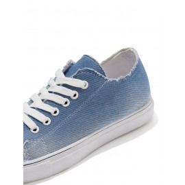 Women Breathable Flat Heel Canvas Lace-Up Shallow Shoes Casual EVA Canvas Shoes