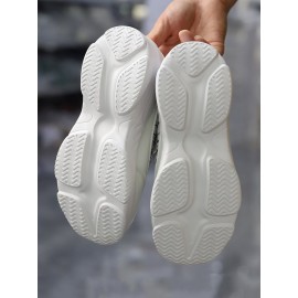 Casual Color Block Wearable Lace-Up Low Heel Chunky Trainers Split Joint