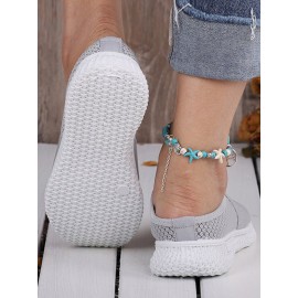 Casual Plain Breathable Slip On Flat Heel Fly Woven Shoes Split Joint