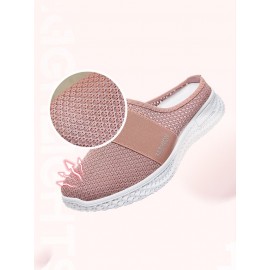 Casual Plain Breathable Slip On Flat Heel Fly Woven Shoes Split Joint