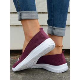 Sports Floral Breathable Slip On Flat Heel Fly Woven Shoes Embroidery