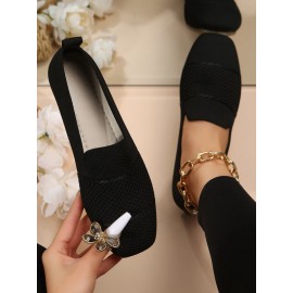 Casual Plain Breathable Slip On Low Heel Deep Mouth Shoes Hollow Out