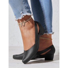 Waterproof Hollow Out Block Heel Beach Shoes