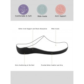 Vintage Black Buckle Decor Comfy Sole Shallow Shoes wtith Back Zip